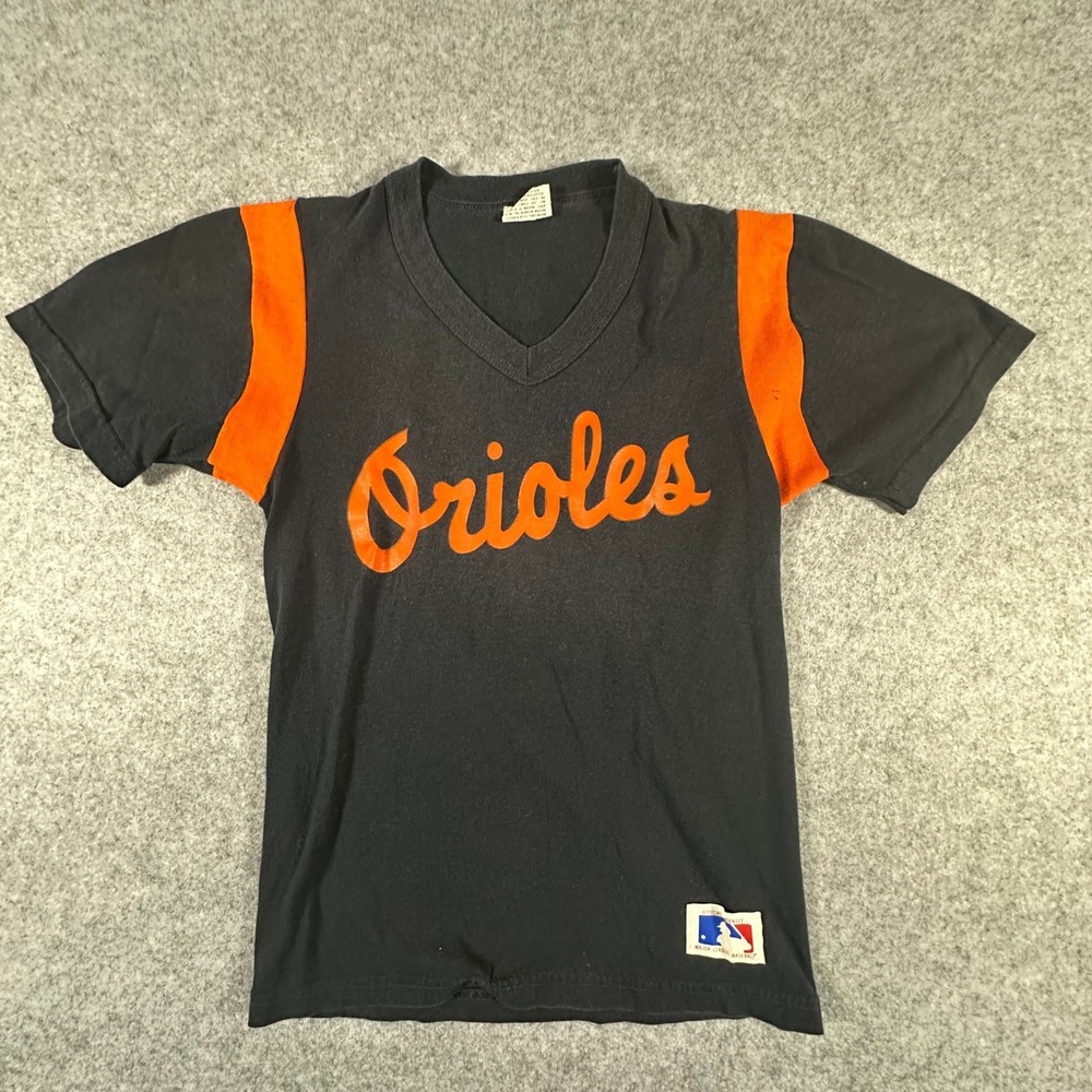 Sand-Knit Baltimore Orioles Jersey Youth Medium Black Youth Vintage MLB V-Neck